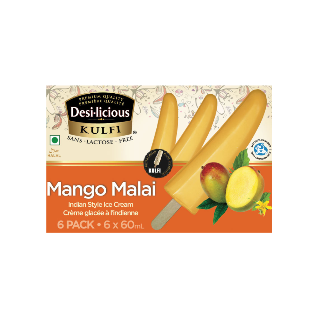 DesiLicious Kulfi Mango (Lactose Free) BOX - 12x6x60ml