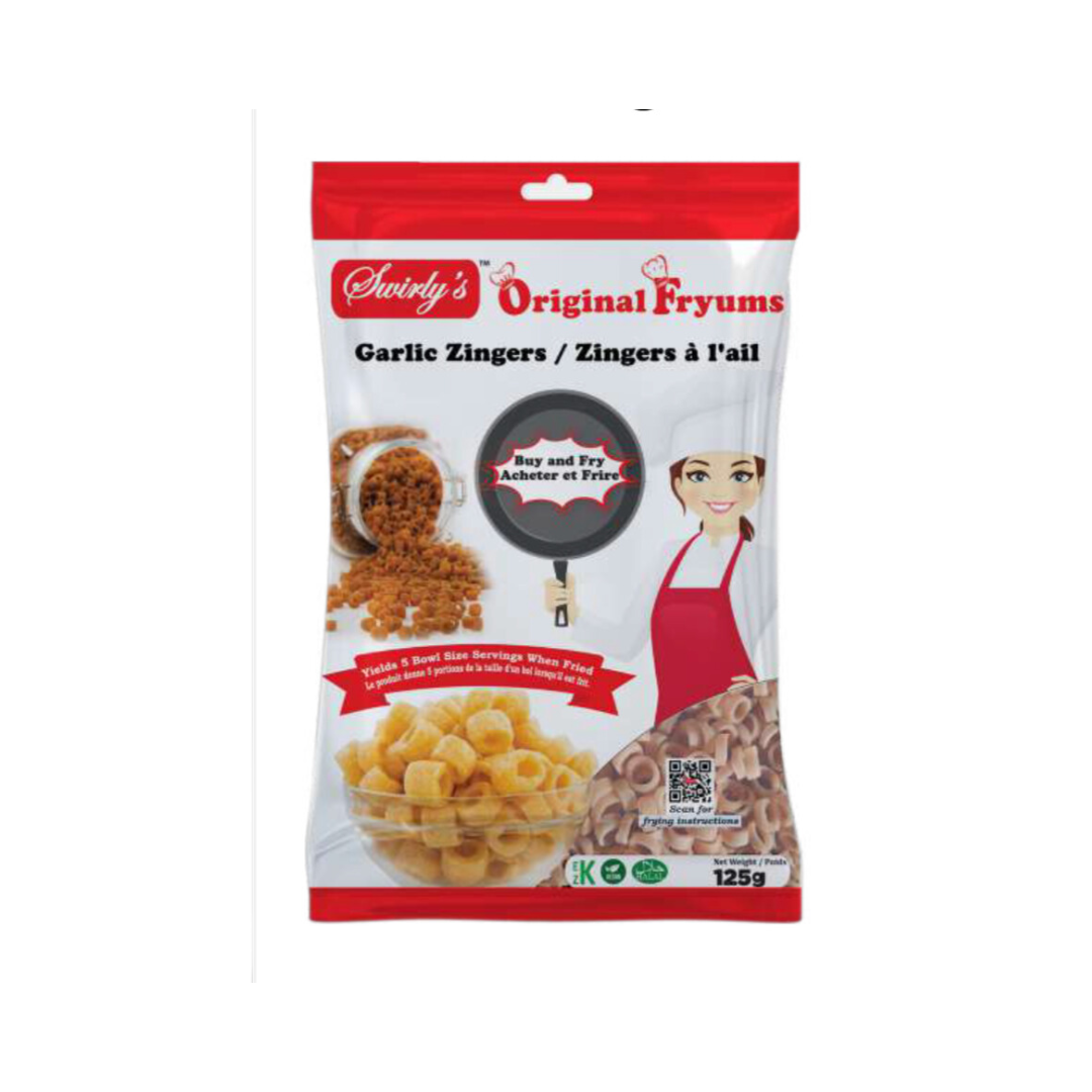 Swirly's Original Fryums Garlic Zingers - Vegan (Ready to Fry) - 16x125g