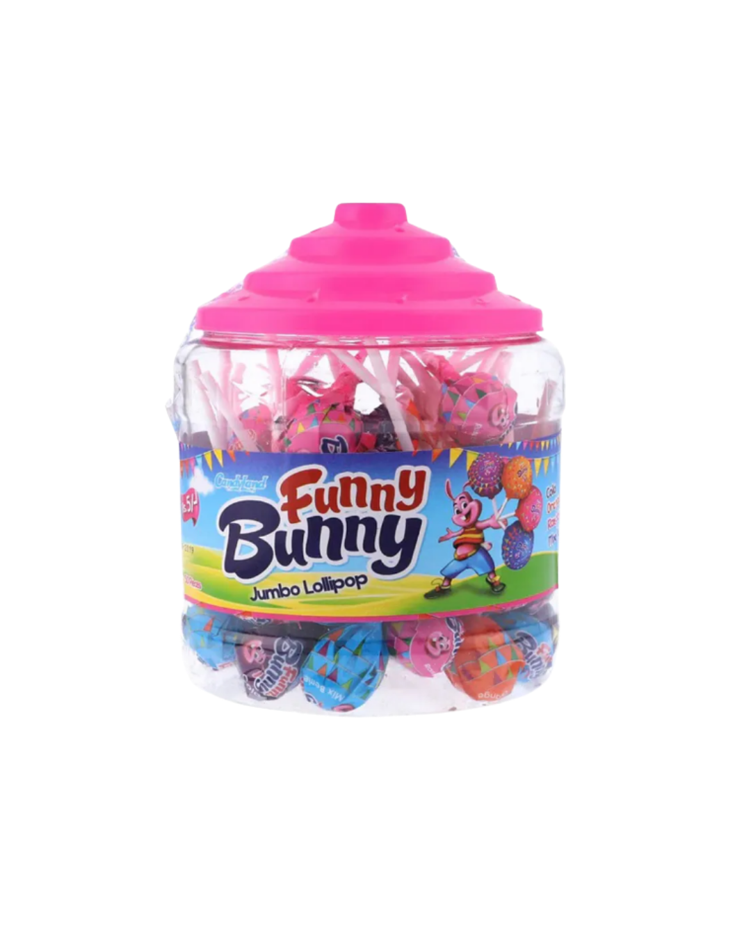 Candyland Funny Bunny Jar Lollipop 10g - 50pcsX12jar