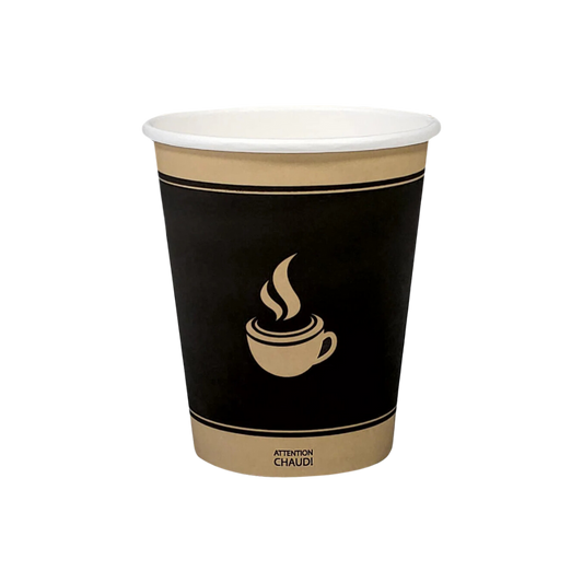 Morning Dew - 8oz Hot Paper Cups - Ebony Print - H8TE - 20x50ct