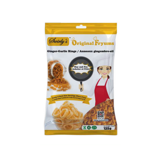 Swirly's Original Fryums Ginger Garlic Rings - Vegan (Ready to Fry) - 16x125g