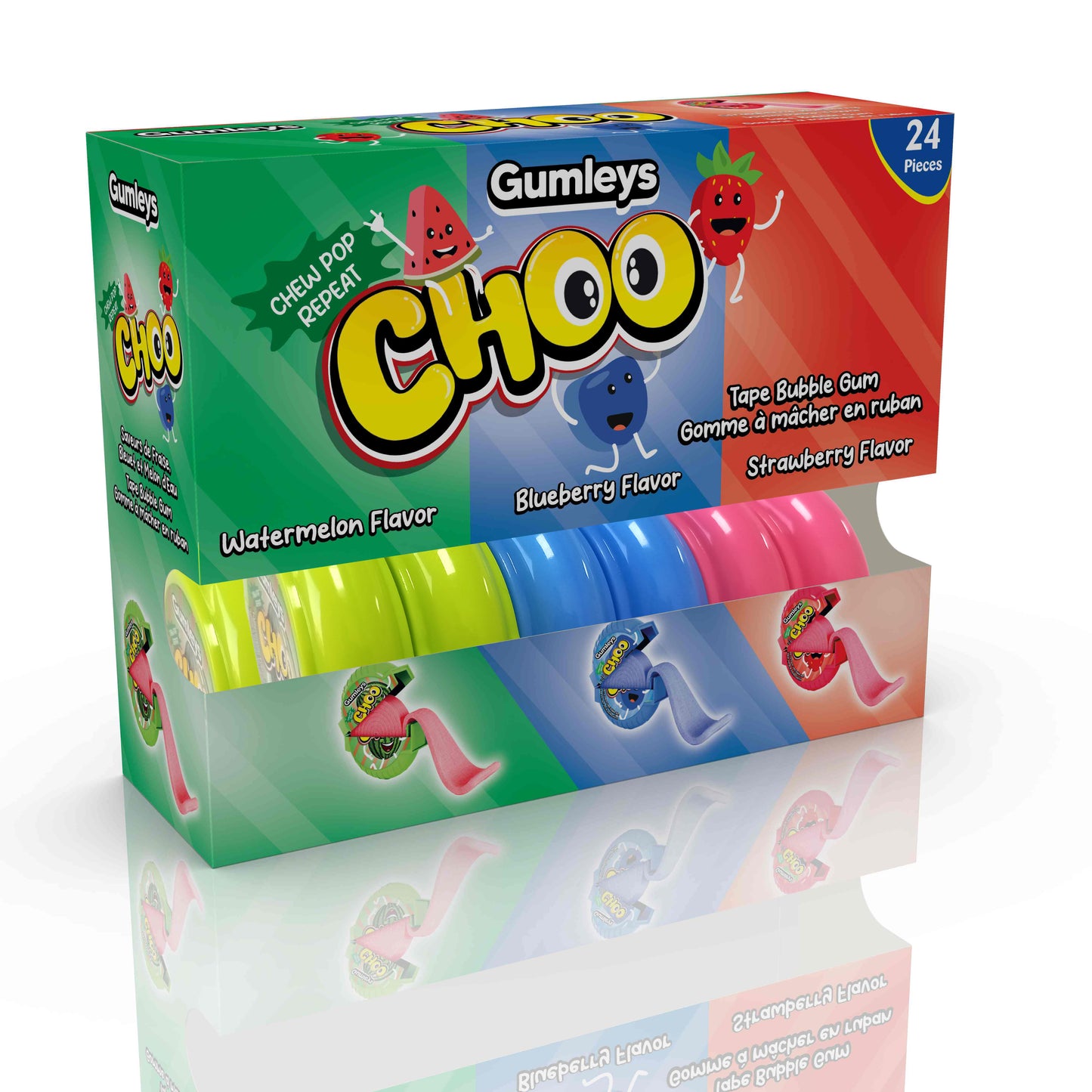 Mayfair Gumleys Choo Tape Gum Assorted - 24x45g