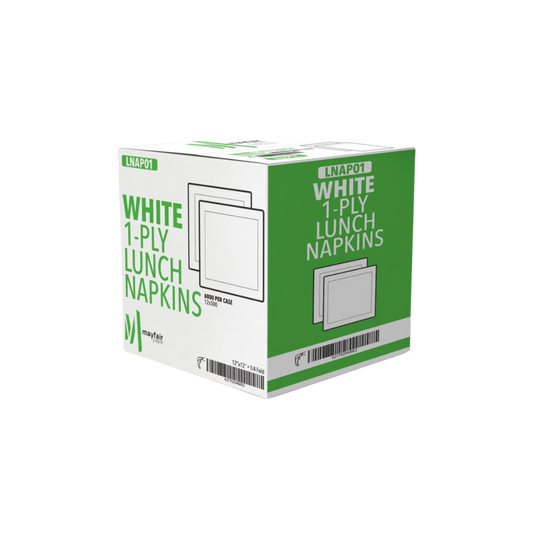 Mayfair - 1 Ply Lunch Napkins 1/4 Fold - White - LNAP01 - 12x500ct