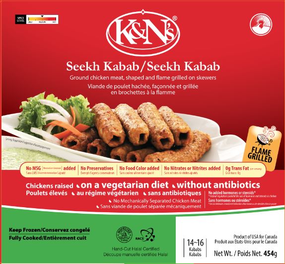 K&N's Spicy Seekh Kabab - 8x454g