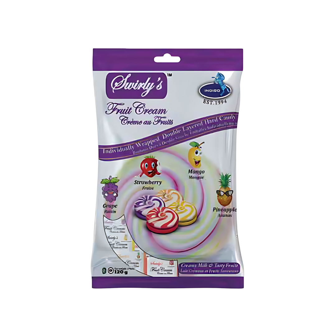 Swirly's Premium Hard candy Fruit Cream - 16x120g