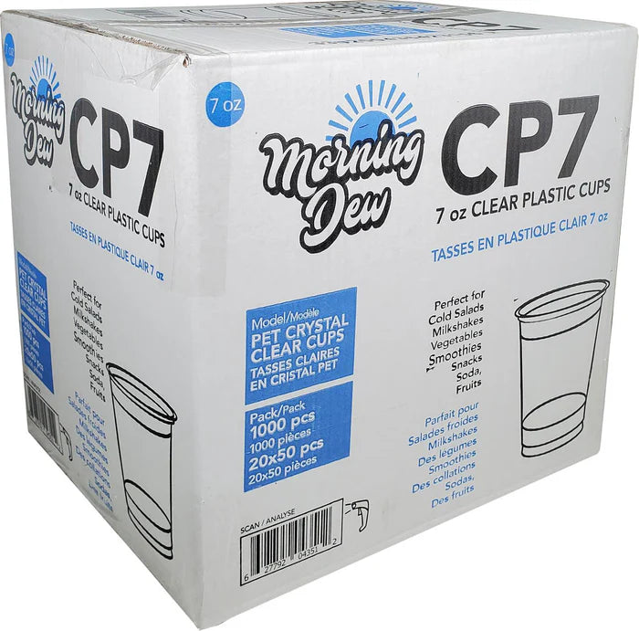 Morning Dew - 7oz Clear PET Cup - 78mm - CP7 - 20x50ct