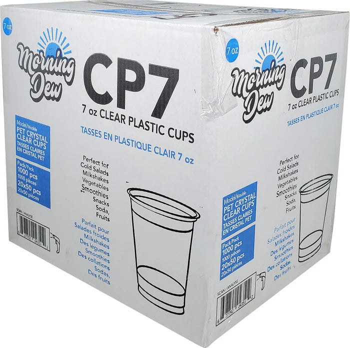 Morning Dew - 7oz Clear PET Cup - 78mm - CP7 - 20x50ct