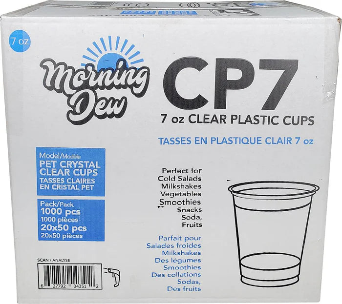 Morning Dew - 7oz Clear PET Cup - 78mm - CP7 - 20x50ct