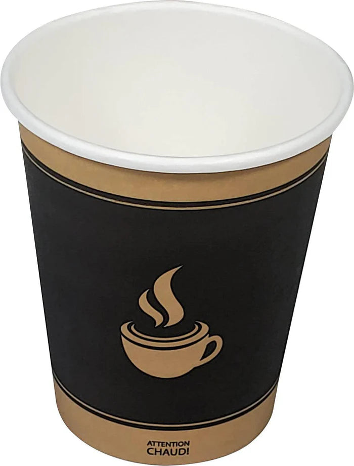 Morning Dew - 8oz Hot Paper Cups - Ebony Print - H8TE - 20x50ct