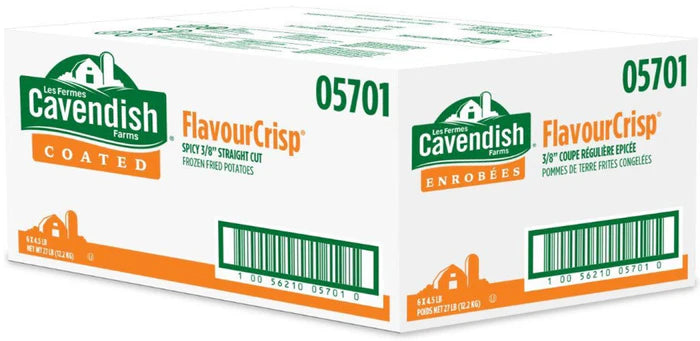 Cavendish - Spicy- French Fries - 3/8 - 05701 - 6x4.5lb