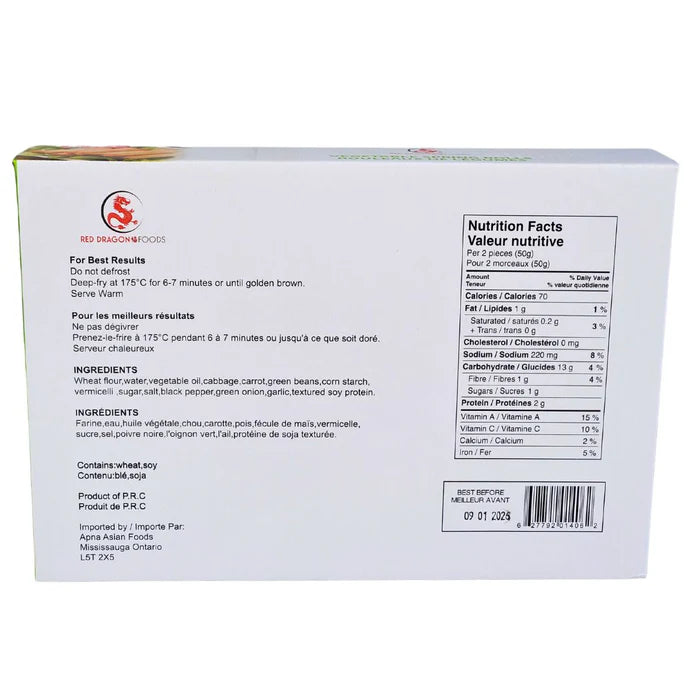 Red Dragon - Veggie Spring Roll (No MSG) - 10x40ctx25g