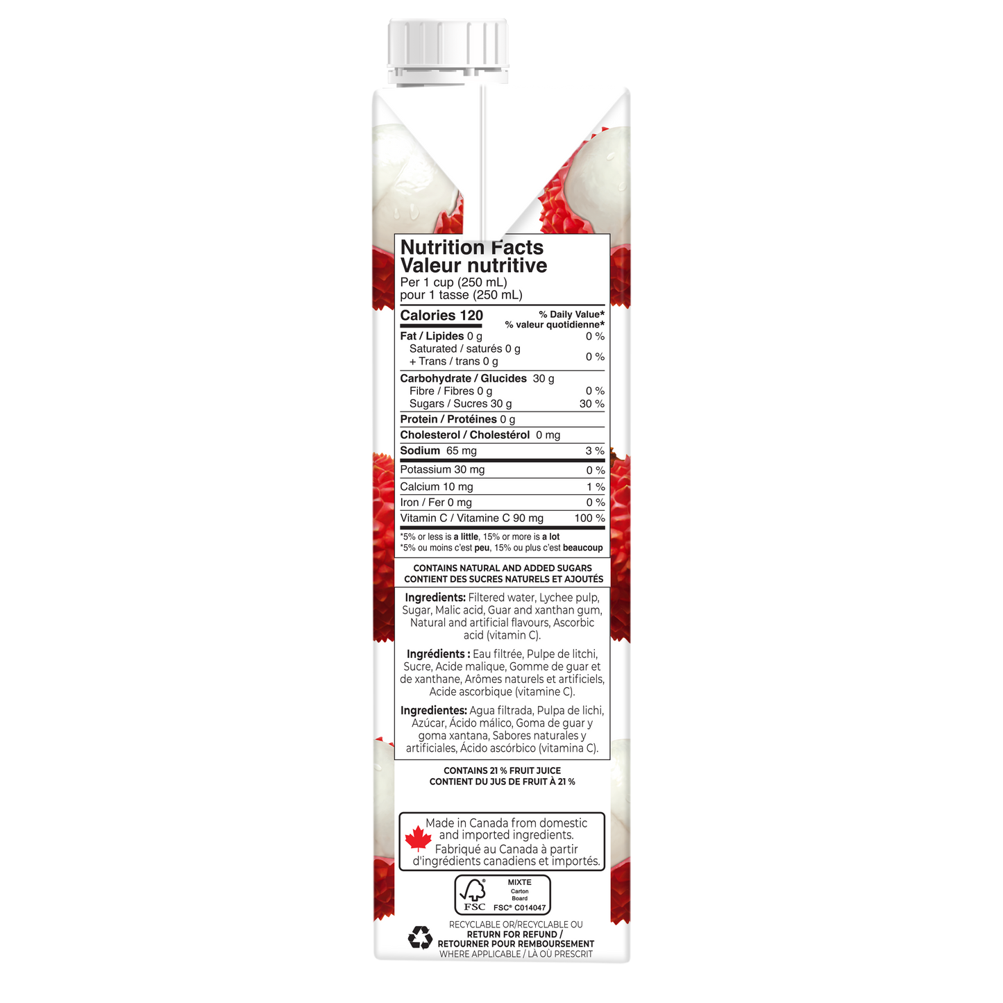 Rubicon Lychee Juice Drink - 12x1L